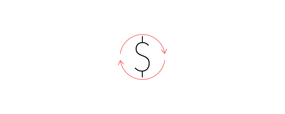 Money sign with circling arrows Money sign with circling arrows